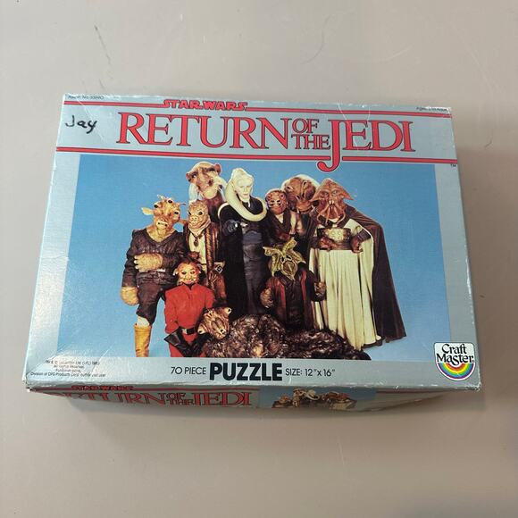 Vintage Star Wars Jigsaw Puzzle Return of Jedi 70 Piece 12x16 Craft Master 1983 - Picture 1 of 7